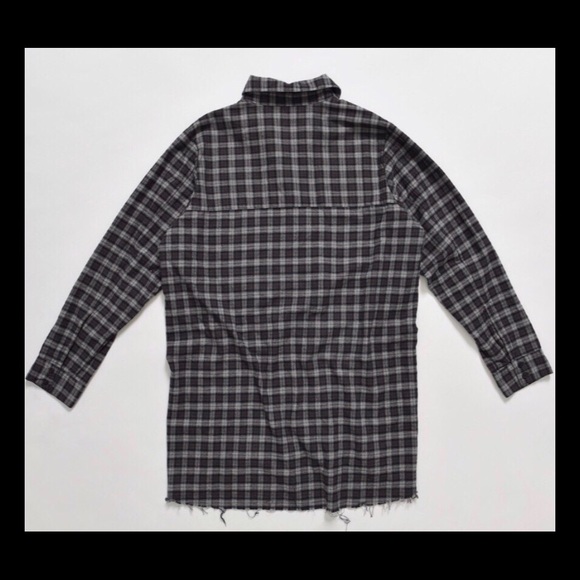 One Teaspoon Upsized Checkered Shirt Side Zip Fray - Picture 5 of 7